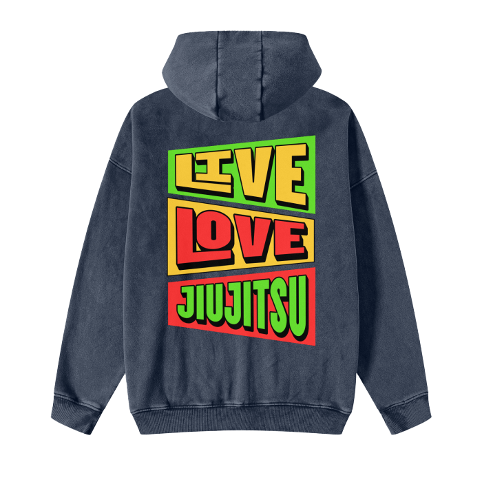 Streetwear Acid Washed Zip Fleece Hoodie Jacket - 360 GMS