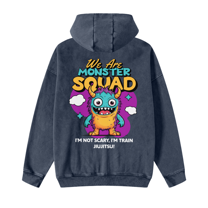 Streetwear Acid Washed Zip Fleece Hoodie Jacket - 360 GMS