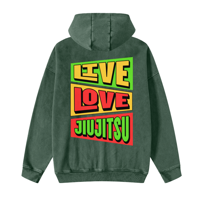 Streetwear Acid Washed Zip Fleece Hoodie Jacket - 360 GMS