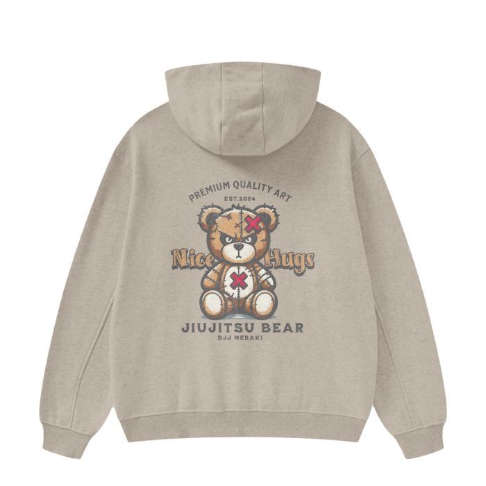 High Neck Insulated FOG Solid Color Fleece Hoodie - 385 GSM