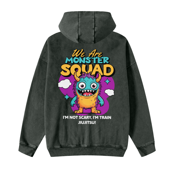 Streetwear Acid Washed Zip Fleece Hoodie Jacket - 360 GMS